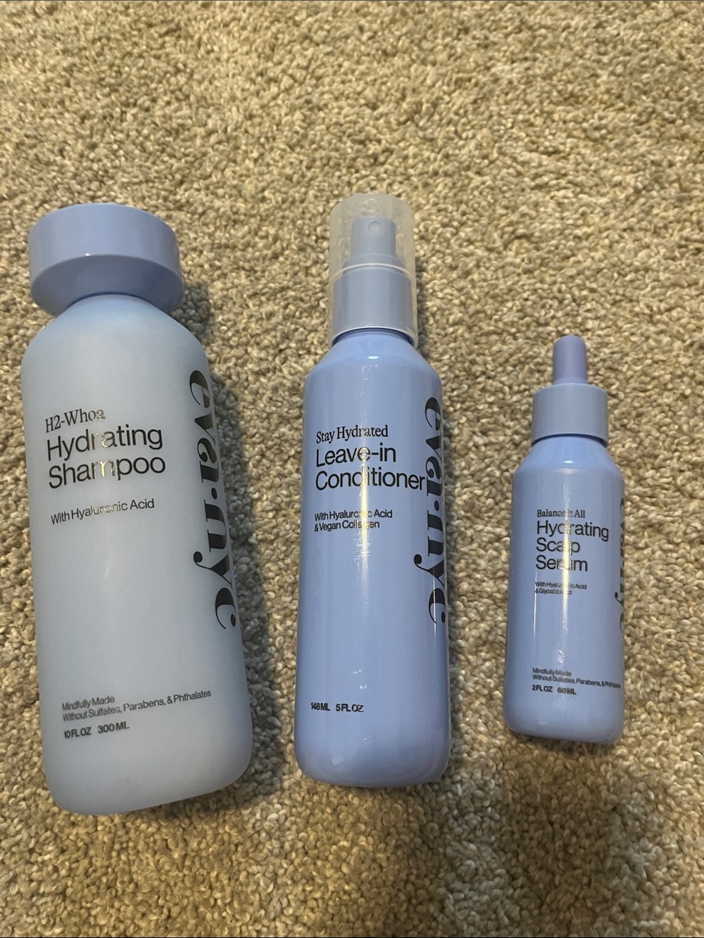 Eva NYC Hydrating Shampoo Conditioner Scalp Serum Set FULL SIZE